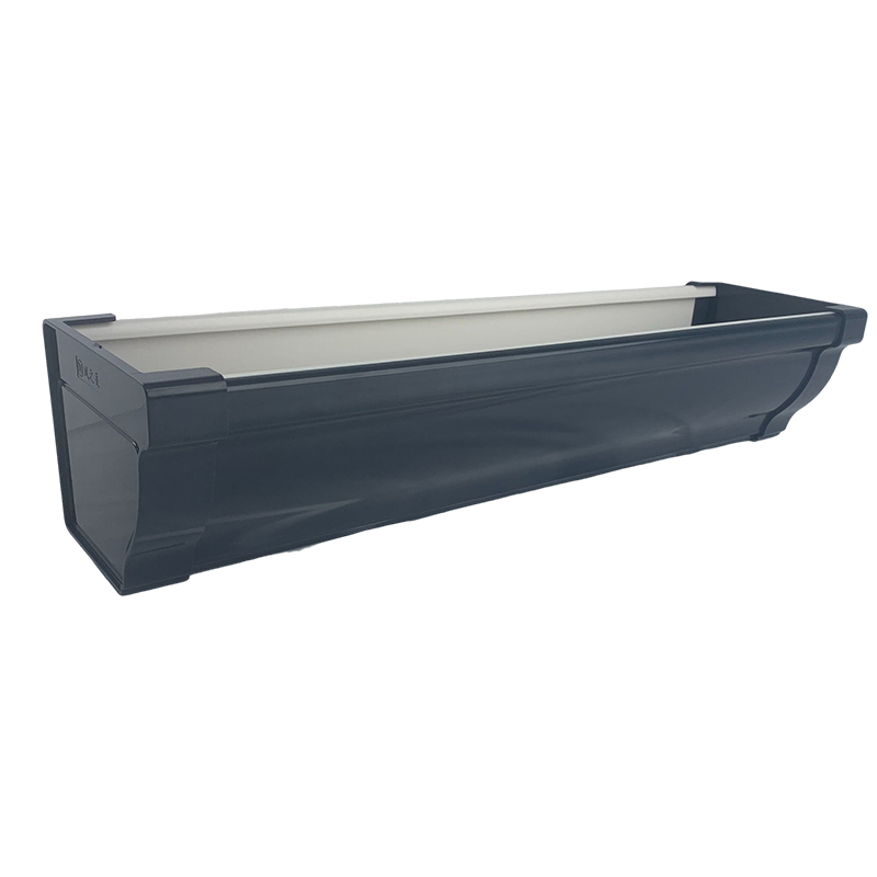 Black ASA rain gutters for home outdoor eaves drainage system