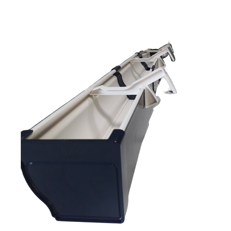 Black ASA rain gutters for home outdoor eaves drainage system