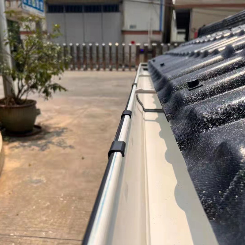 Black ASA rain gutters for home outdoor eaves drainage system